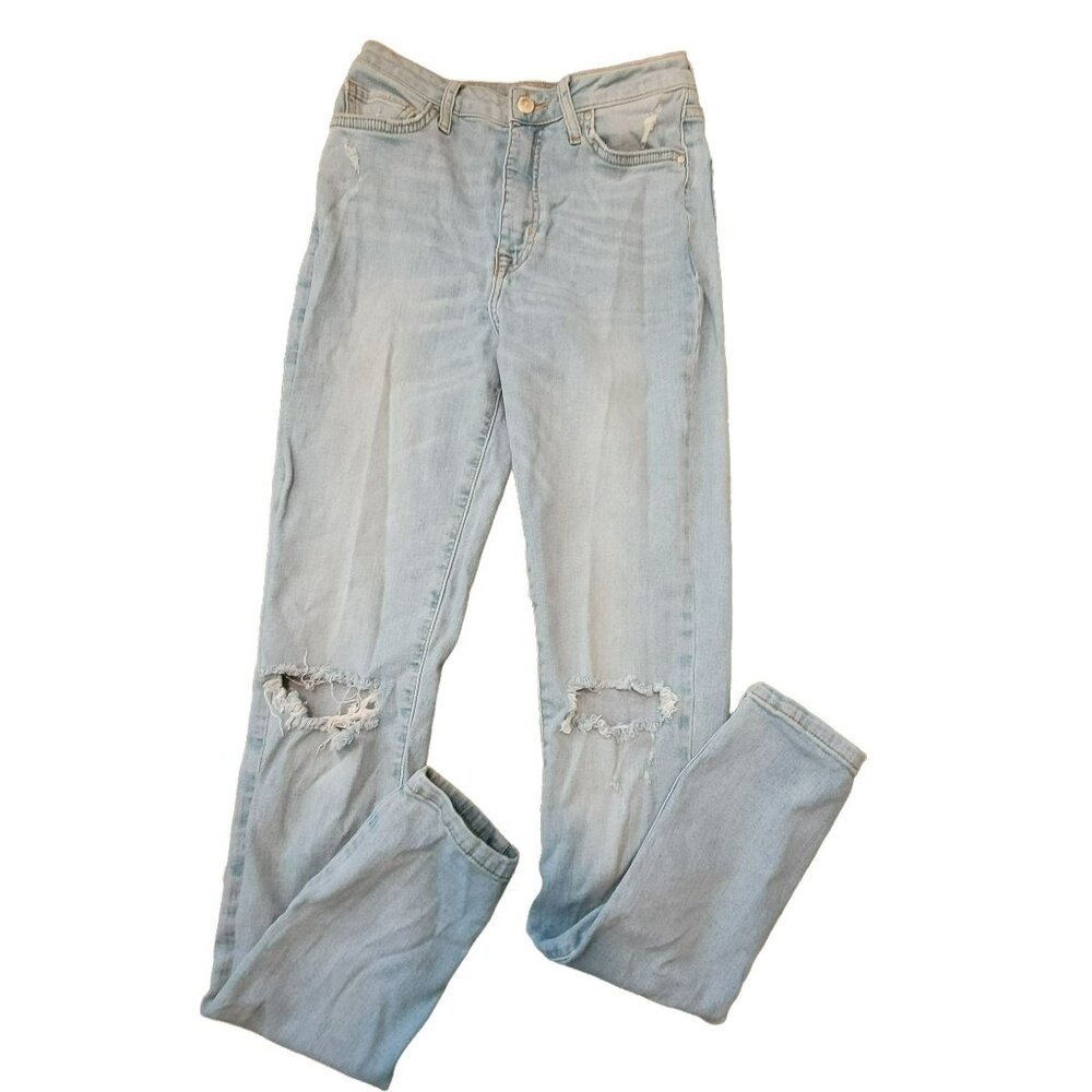Forever 21 Jeans Woman's Very Skinny Stretch Distressed Light Wash 26" JJ1526